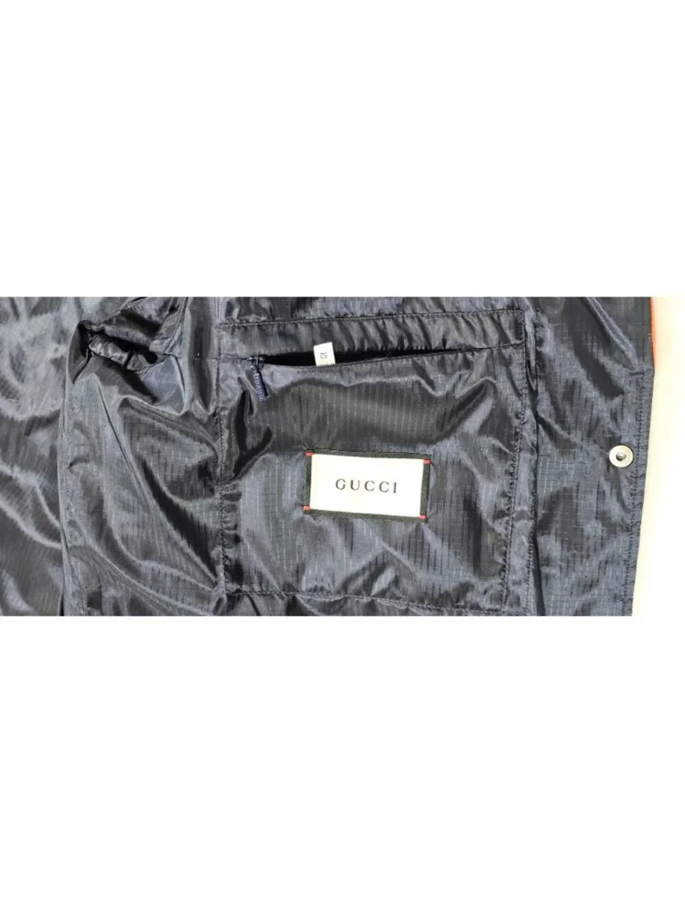 Gucci Men Size 52 Quilted Jacket Navy Blue Red Chevron Stripe NWT XL